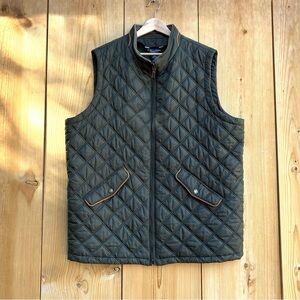 Brooks Brothers Men’s Quilted Forest Green Vest Sz 1XLT